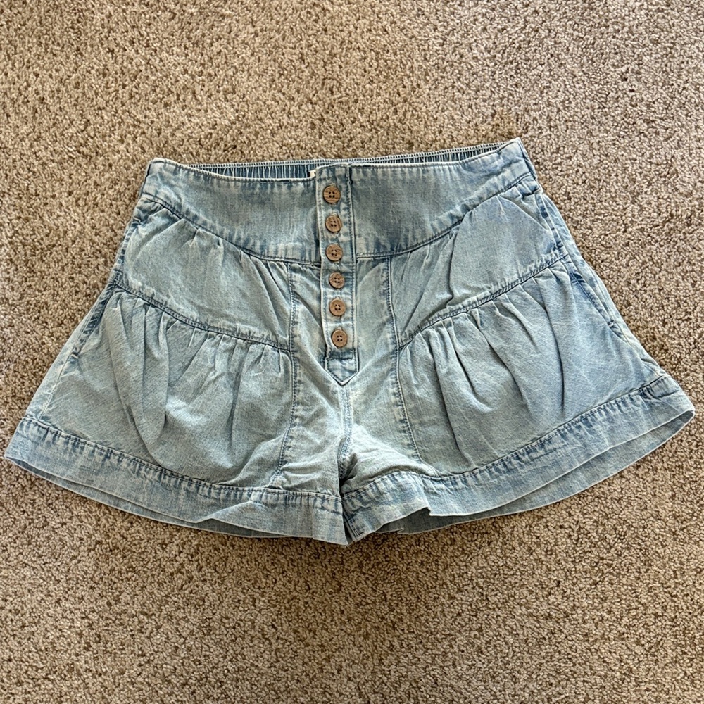 We The Free Fleur Denim Shorts Free People Light Blue Jean Shorts